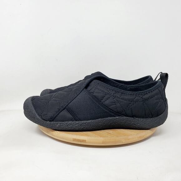 KEEN Howser Shoes Womens 9 Black Quilted Wrap Sneaker Comfort Slip On Mocassin - Picture 1 of 13